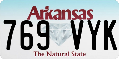 AR license plate 769VYK