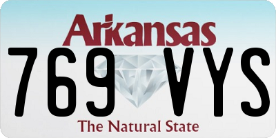 AR license plate 769VYS