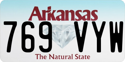 AR license plate 769VYW