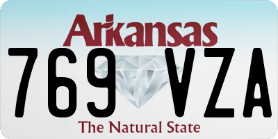 AR license plate 769VZA