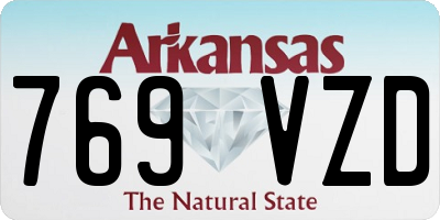 AR license plate 769VZD