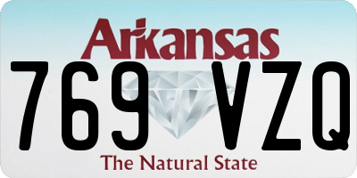 AR license plate 769VZQ