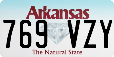 AR license plate 769VZY