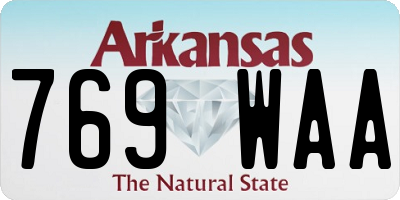 AR license plate 769WAA