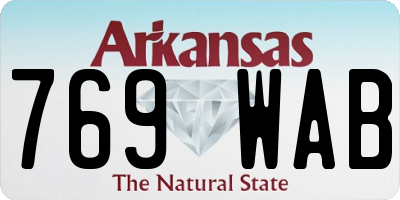 AR license plate 769WAB