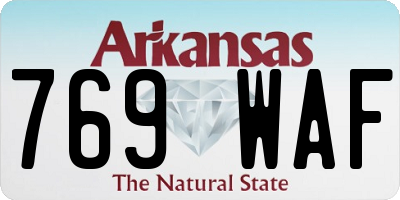 AR license plate 769WAF