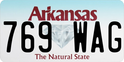 AR license plate 769WAG
