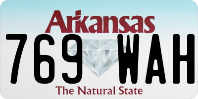 AR license plate 769WAH