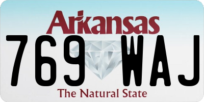 AR license plate 769WAJ