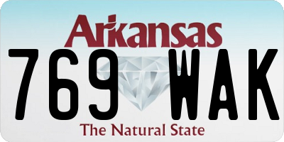 AR license plate 769WAK