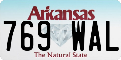 AR license plate 769WAL