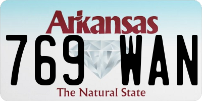 AR license plate 769WAN