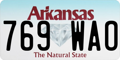 AR license plate 769WAO