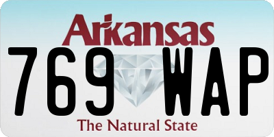 AR license plate 769WAP