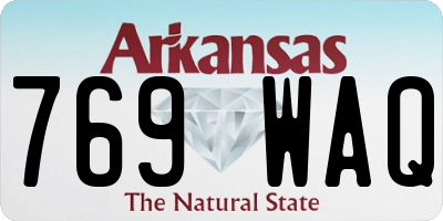 AR license plate 769WAQ