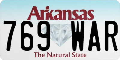 AR license plate 769WAR