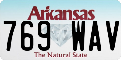 AR license plate 769WAV