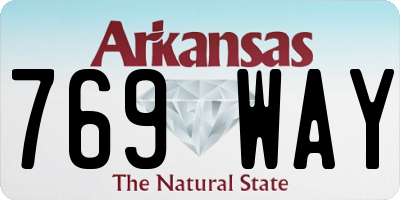 AR license plate 769WAY