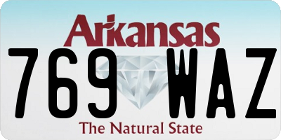AR license plate 769WAZ