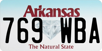 AR license plate 769WBA