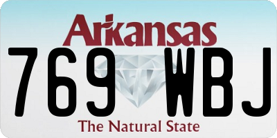 AR license plate 769WBJ
