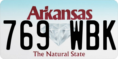 AR license plate 769WBK