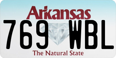 AR license plate 769WBL