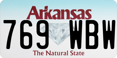 AR license plate 769WBW