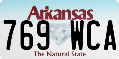 AR license plate 769WCA