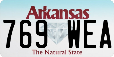 AR license plate 769WEA