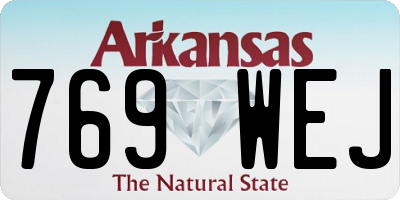 AR license plate 769WEJ