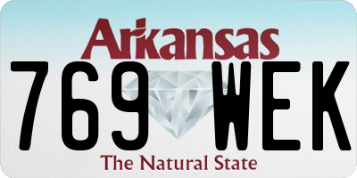 AR license plate 769WEK