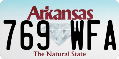 AR license plate 769WFA