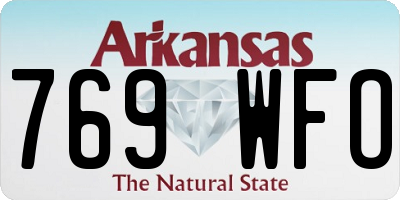 AR license plate 769WFO