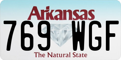 AR license plate 769WGF