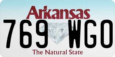 AR license plate 769WGO