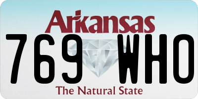 AR license plate 769WHO