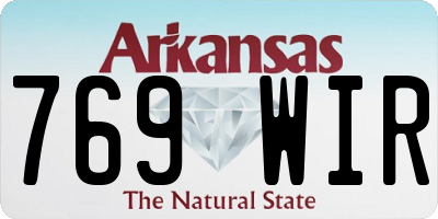 AR license plate 769WIR