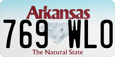 AR license plate 769WLO