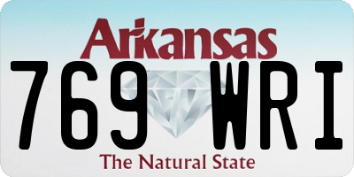 AR license plate 769WRI