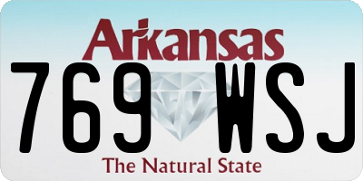AR license plate 769WSJ