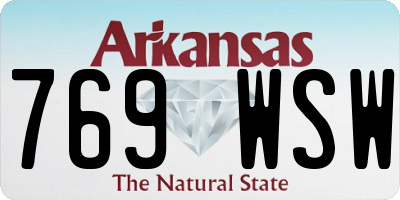 AR license plate 769WSW