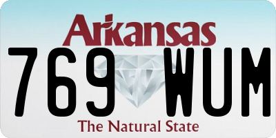 AR license plate 769WUM