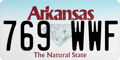 AR license plate 769WWF