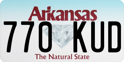 AR license plate 770KUD