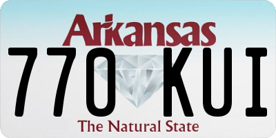 AR license plate 770KUI