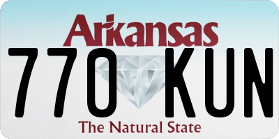 AR license plate 770KUN