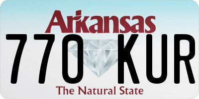 AR license plate 770KUR