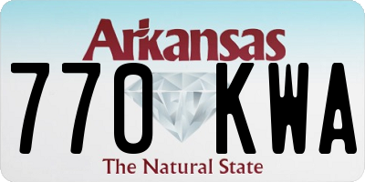 AR license plate 770KWA