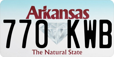 AR license plate 770KWB